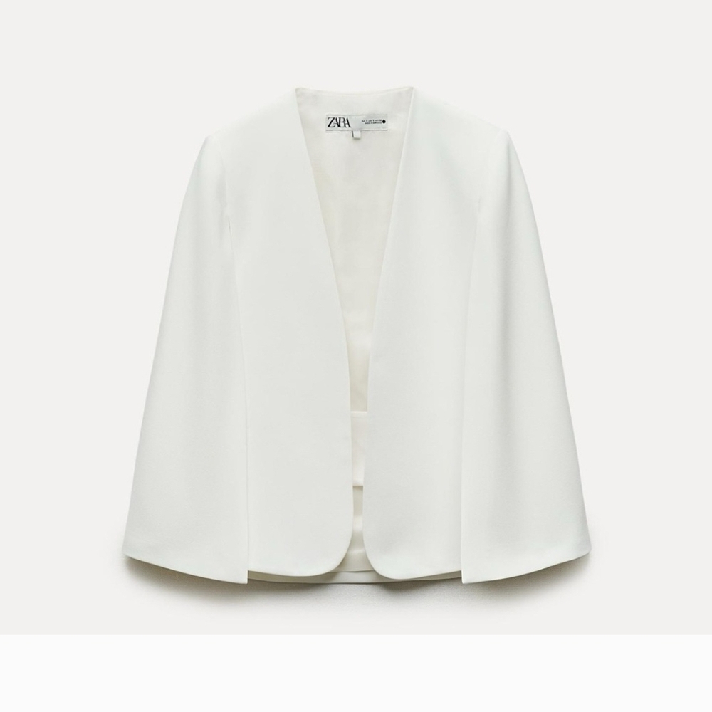 Zara Women's Stylish White Cape Jacket